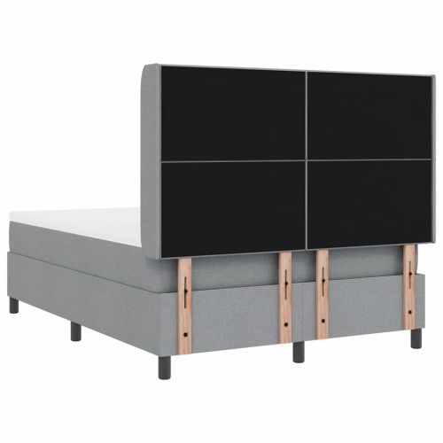 Легло с пружинирана основа Светлосиво 200 x 140 cm текстил