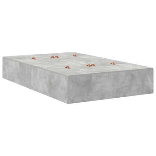 Легло с място за съхранение с врата Циментено сиво 120 x 200 cm