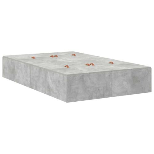 Легло с място за съхранение с врата Циментено сиво 120 x 200 cm