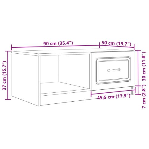 Масичка за кафе Бетонно сиво 90 x 50 x 37 см