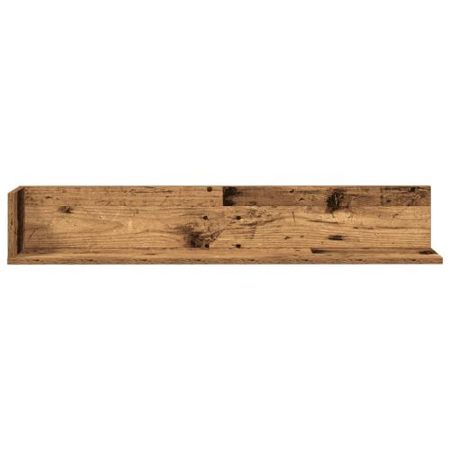 Стенни рафтове 2 бр старо дърво 100x16,5x16,5см инженерно дърво