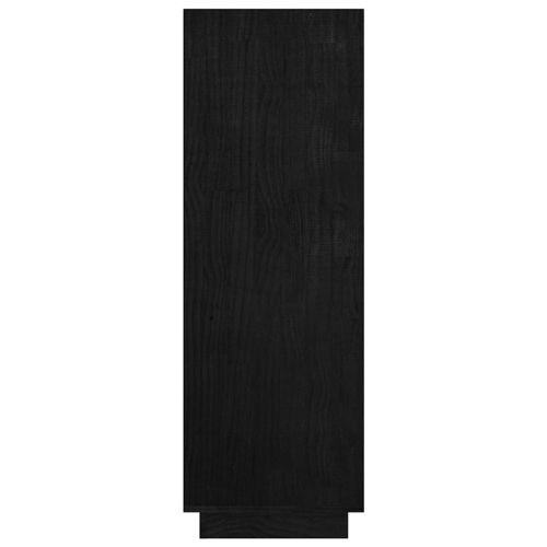 Библиотека/разделител за стая, черна, 80x35x103 см, бор масив
