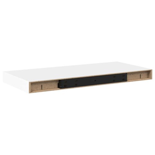 Окачени стенни рафтове, 2 бр, бели, 50x23,5x3,8 см, МДФ
