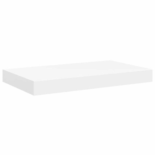 Окачени стенни рафтове, 2 бр, бели, 50x23,5x3,8 см, МДФ
