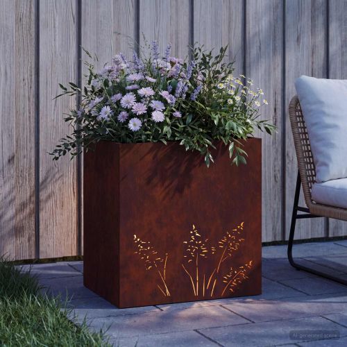 Градинска саксия Ръждясало 50 x 30 x 49 см Кортенова стомана