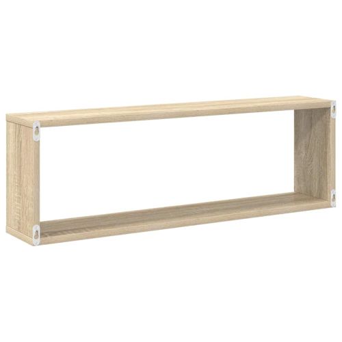 Стенни рафтове 2 бр дъб сонома 80x15x26,5 см инженерно дърво