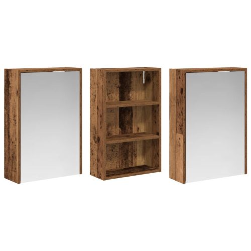 Комплект шкафове за баня 3 бр. 126 x 16 x 62.5 см