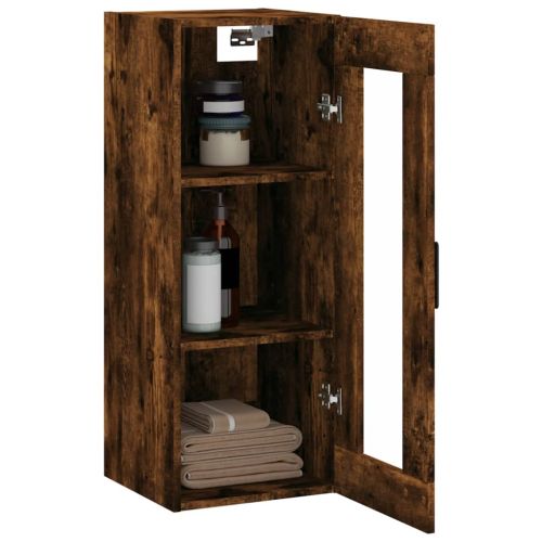 Стенен шкаф опушен дъб 34,5x34x90 см