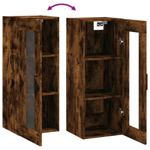 Стенен шкаф опушен дъб 34,5x34x90 см