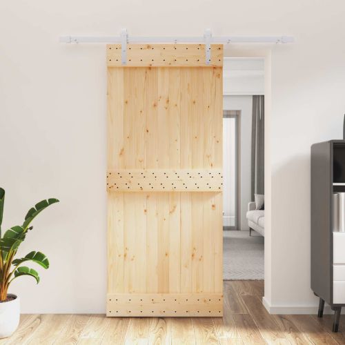 Преплъзваща се врата Естествено и бяло 90 x 210 cm