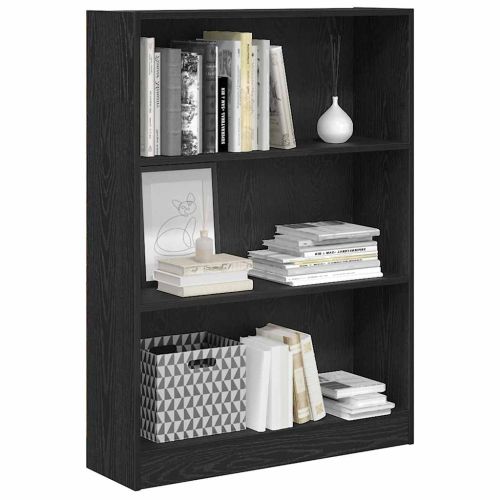 Рафт за книги 80 x 24 x 109 см Инженерна дървесина Черния дъб