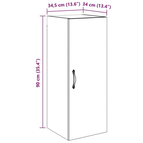 Стенен шкаф Дъб 34,5 x 34 x 90 см Инженерна дървесина