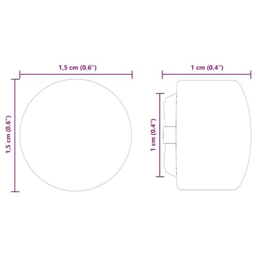 Капачки за маса за фоосбол 10 бр. Черно 1,5 x 1,5 x 1 см ПП
