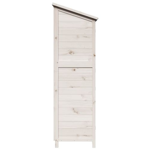Градина постройка Бяло 59,5 x 56 x 176,5 cm Солидно ела дърво