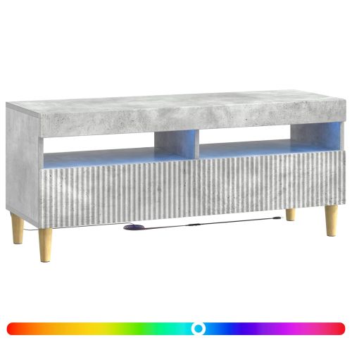 LED телевизионен кабинет ARNHEM 100 x 35 x 43 см Бетонно сиво