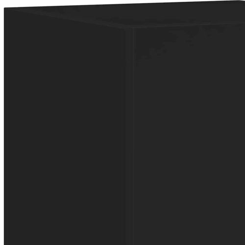 Стенен ТВ шкаф с LED осветление, черен, 30,5x35x70 см