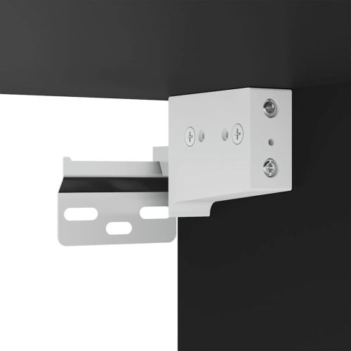 Стенен ТВ шкаф с LED осветление, черен, 30,5x35x70 см