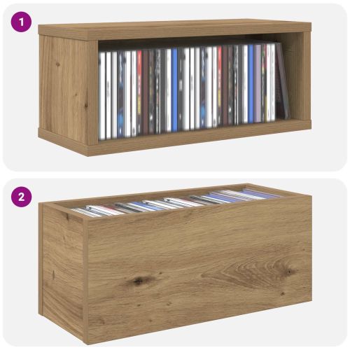 Рафтове за CDs 2 бр. Дъб артизан 40 x 17 x 17 см