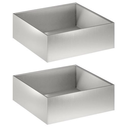 Градинска саксия 2 бр. Сребристо 60 x 60 x 20 см