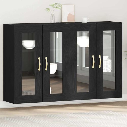 Стенни шкафове 2 бр. Черния дъб 69,5 x 34 x 90 см