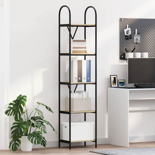 Рафт за книги 5 нива 40 x 30 x 183 см Инженерна дървесина