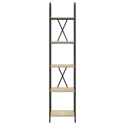 Рафт за книги 5 нива 40 x 30 x 183 см Инженерна дървесина