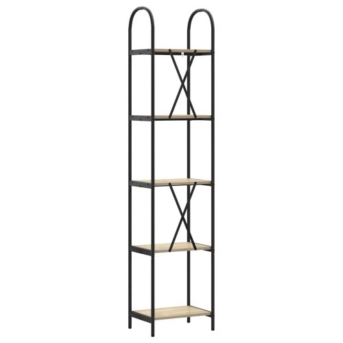 Рафт за книги 5 нива 40 x 30 x 183 см Инженерна дървесина