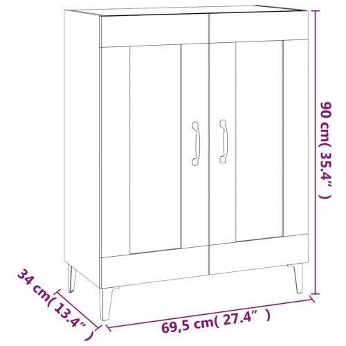 Сайдборд, дъб сонома, 69,5x34x90 см, инженерно дърво