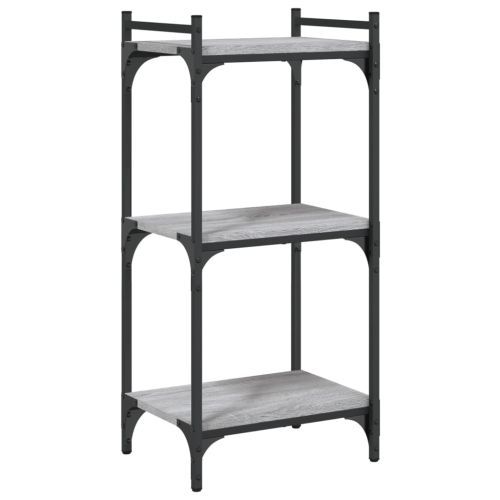 Библиотека 3 рафта сив сонома 40x30x86 см инженерно дърво