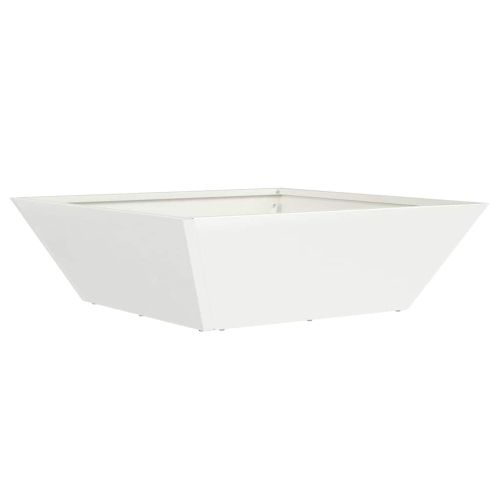 Градинска саксия Бяло 50 x 50 x 15 см Студено валцована стомана