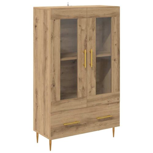 Висок шкаф Дъб 69,5 x 31 x 115 см Инженерна дървесина и стъкло