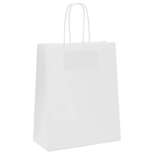 Хартиени торбички 250 бр с дръжки бели 18x8x22 см
