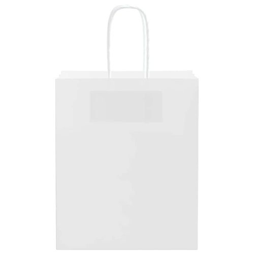 Хартиени торбички 250 бр с дръжки бели 18x8x22 см