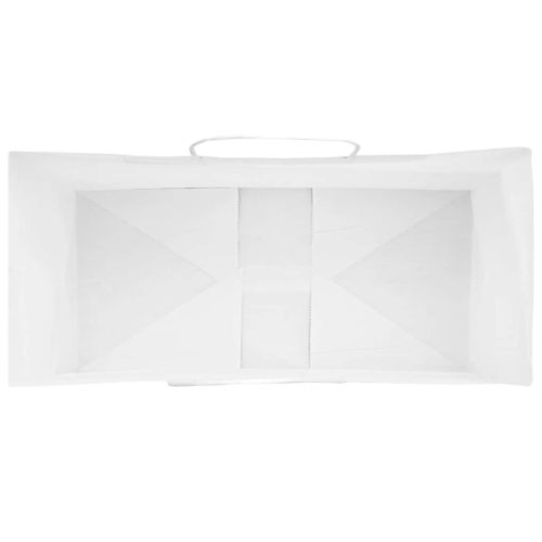 Хартиени торбички 250 бр с дръжки бели 18x8x22 см