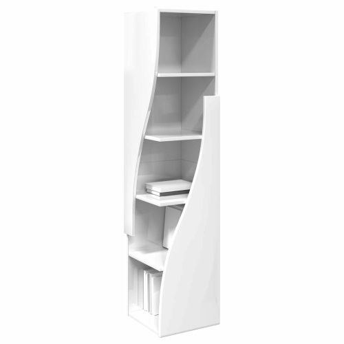 Ъглов шкаф 32x32x140см Инженерна дървесина Лъскаво бяло