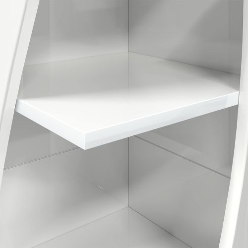 Ъглов шкаф 32x32x140см Инженерна дървесина Лъскаво бяло