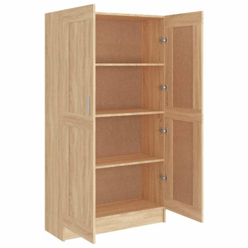 Шкаф за книги, дъб сонома, 82,5x30,5x150 см, инженерно дърво