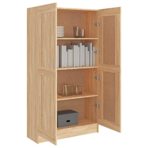 Шкаф за книги, дъб сонома, 82,5x30,5x150 см, инженерно дърво