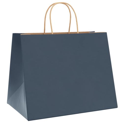 Хартиени торбички 250 бр с дръжки сини 32x22x24 см