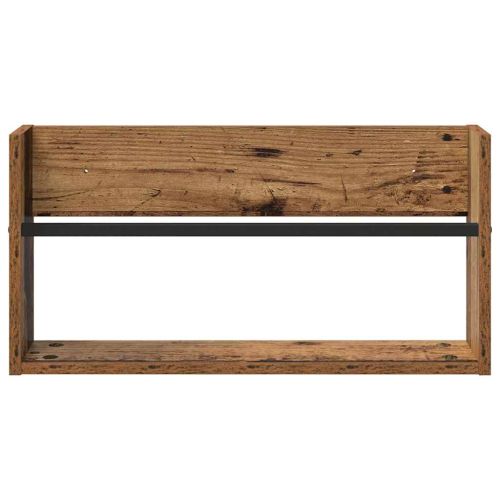 Етажерка за списания с рафт 2 бр. Старо дърво 60 x 12 x 30 см
