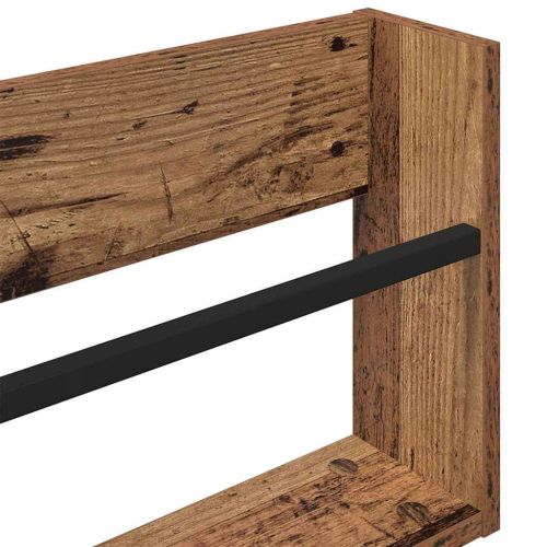 Етажерка за списания с рафт 2 бр. Старо дърво 60 x 12 x 30 см