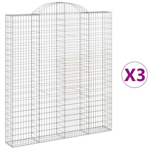 Габионни кошници арка 3 бр 200x30x220/240 см поцинковано желязо