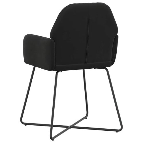 Обедени столове 2 бр. Кадифе Черно 55 x 50 x 84 см