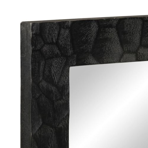 Огледало за баня черно 50x70x2,5 см дърво манго масив и стъкло