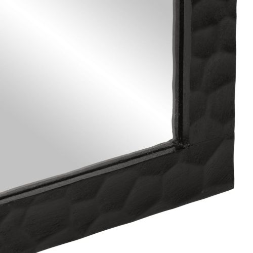 Огледало за баня черно 50x70x2,5 см дърво манго масив и стъкло