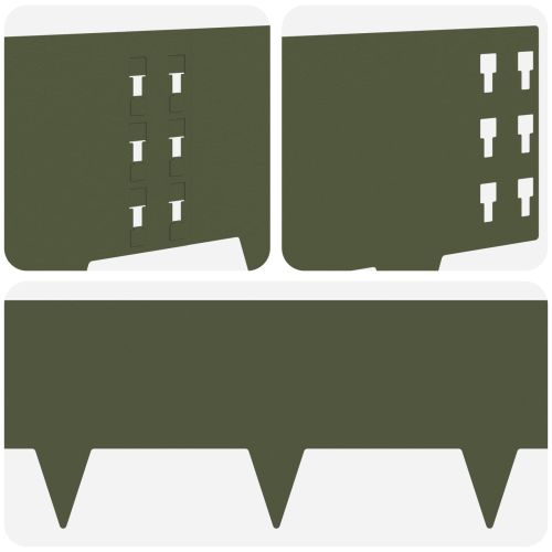 Ограда за трева 10 бр. 100 x 25 cm Стомана Маслиненозелено