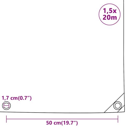Брезент, 650 г/м², 1,5x20 м, черен