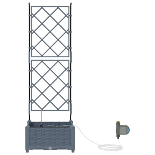 Градинска саксия Светлосиво 40 x 40 x 126 см ПП