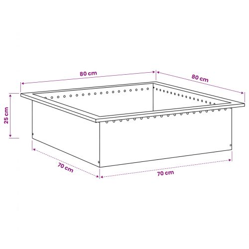 Ринг за огнище Черно 80 x 80 x 25 см Стомана