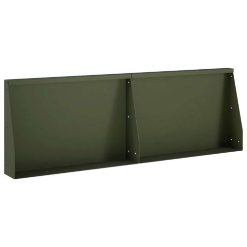 Задържащи стени 2 бр. 60 x 12 x 30 см Стомана Маслиненозелено